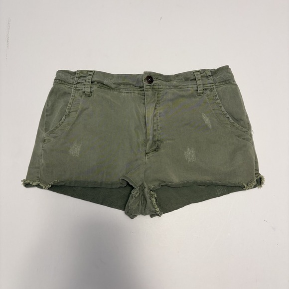 Young Fabulous & Broke Pants - YFB Womens Y2K Olive Green Micro Mini Shorts M 29in Festival Boho Indie
